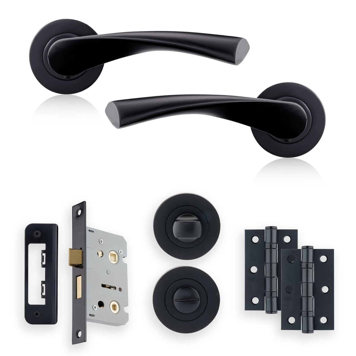 XFORT Warped Lever on Rose Bathroom Pack, Complete Set with Warped Door ...
