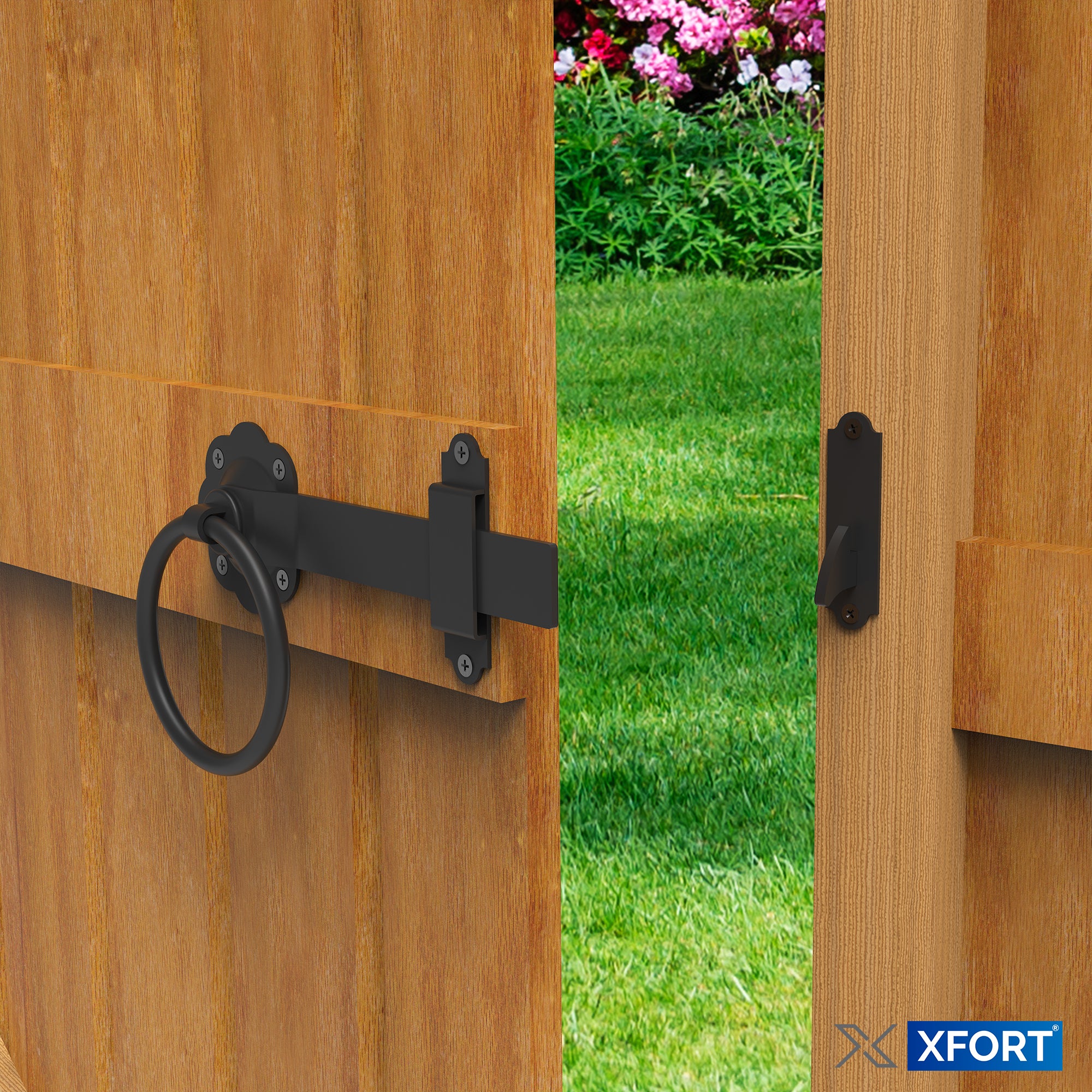 XFORT® Zinc Auto Gate Latch, Garden Gate Latch, Door Catch, Gate