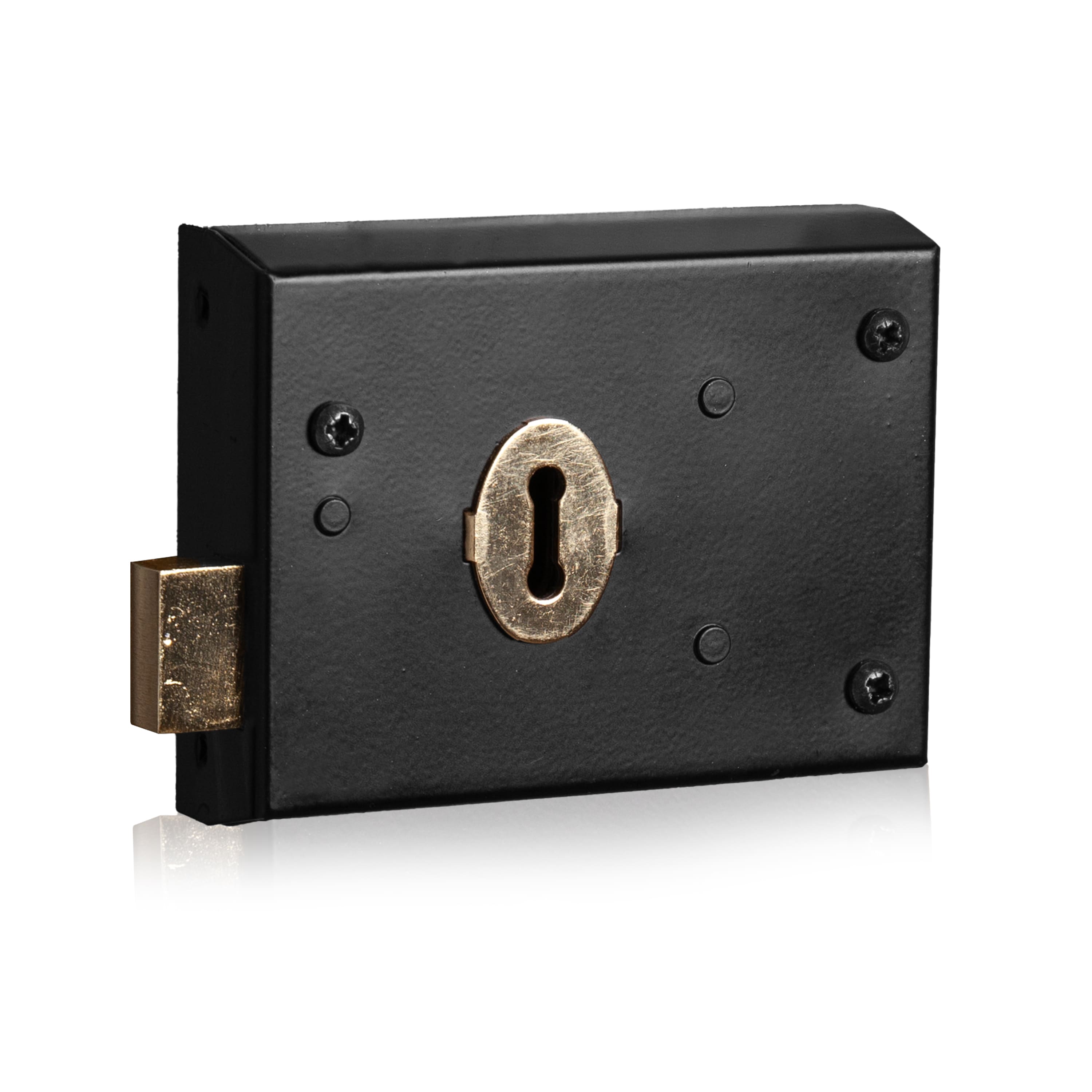 Deadloc Vs Rim Lock XFORT Traditional 100mm Rim Deadlock, Surface Mounted Rim Deadlock ...